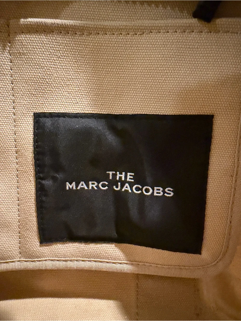 Marc Jacobs Large Cream Canvas Tote with Logo Patch